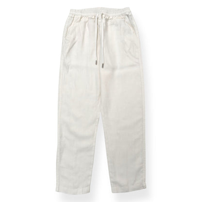 THOM SWEENEY LINEN DRAWSTRING TROUSERS WHITE M | Medium, White
