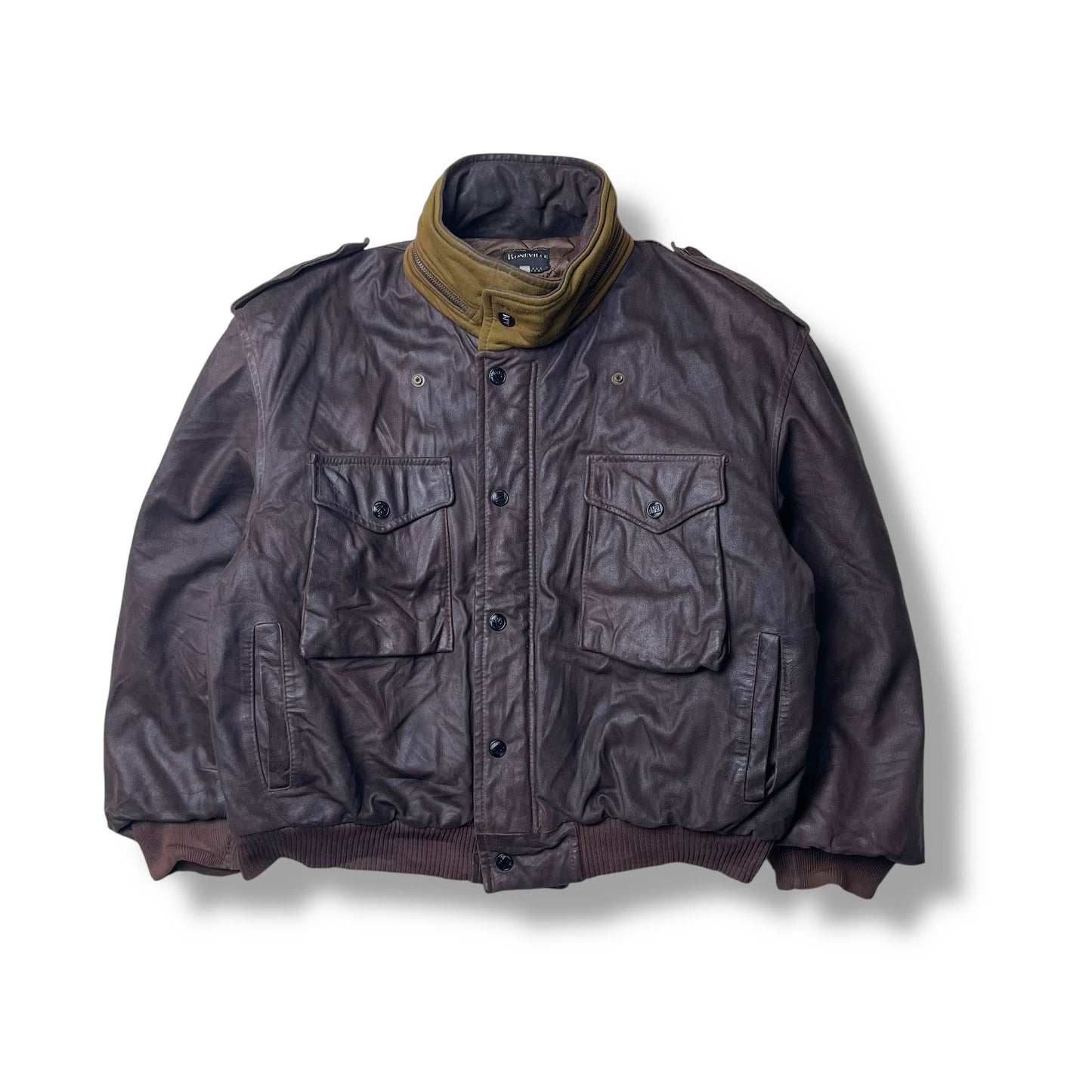 Vintage Boneville Navy Arctic Leather Jacket (S)