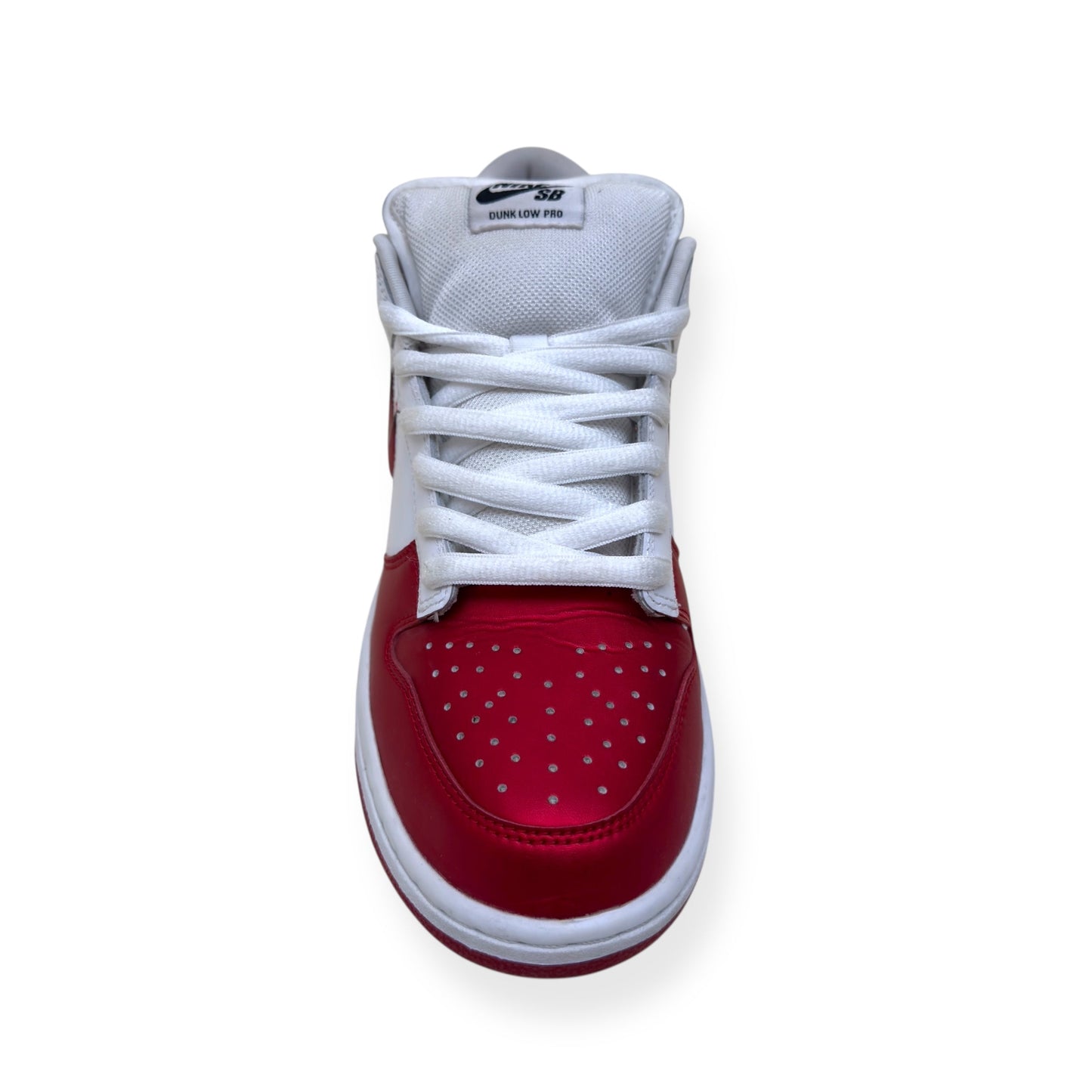 NIKE X SUPREME SB DUNK LOW TOP SNEAKER JEWEL SWOOSH UK9 | UK 9, White/Red