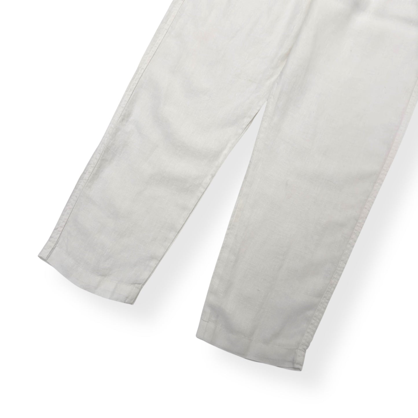 THOM SWEENEY LINEN DRAWSTRING TROUSERS WHITE M | Medium, White