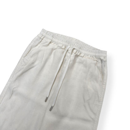 THOM SWEENEY LINEN DRAWSTRING TROUSERS WHITE M | Medium, White
