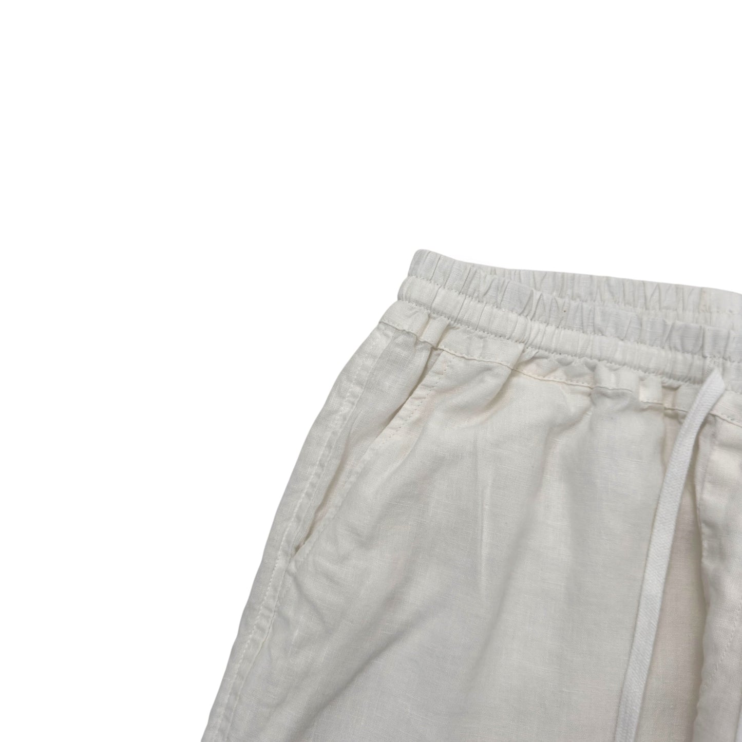 THOM SWEENEY LINEN DRAWSTRING TROUSERS WHITE M | Medium, White