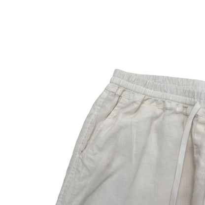 THOM SWEENEY LINEN DRAWSTRING TROUSERS WHITE M | Medium, White