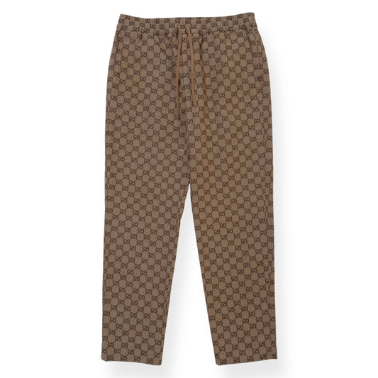 GUCCI GG COTTON CANVAS TROUSERS BEIGE 46 / S | Small, Beige