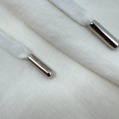 THOM SWEENEY LINEN DRAWSTRING TROUSERS WHITE M | Medium, White