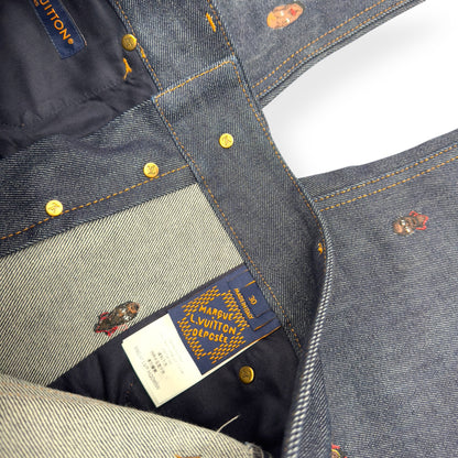 LOUIS VUITTON EMBROIDERED BOOTCUT DENIM TROUSERS INDIGO BLUE W30” | Small, Blue