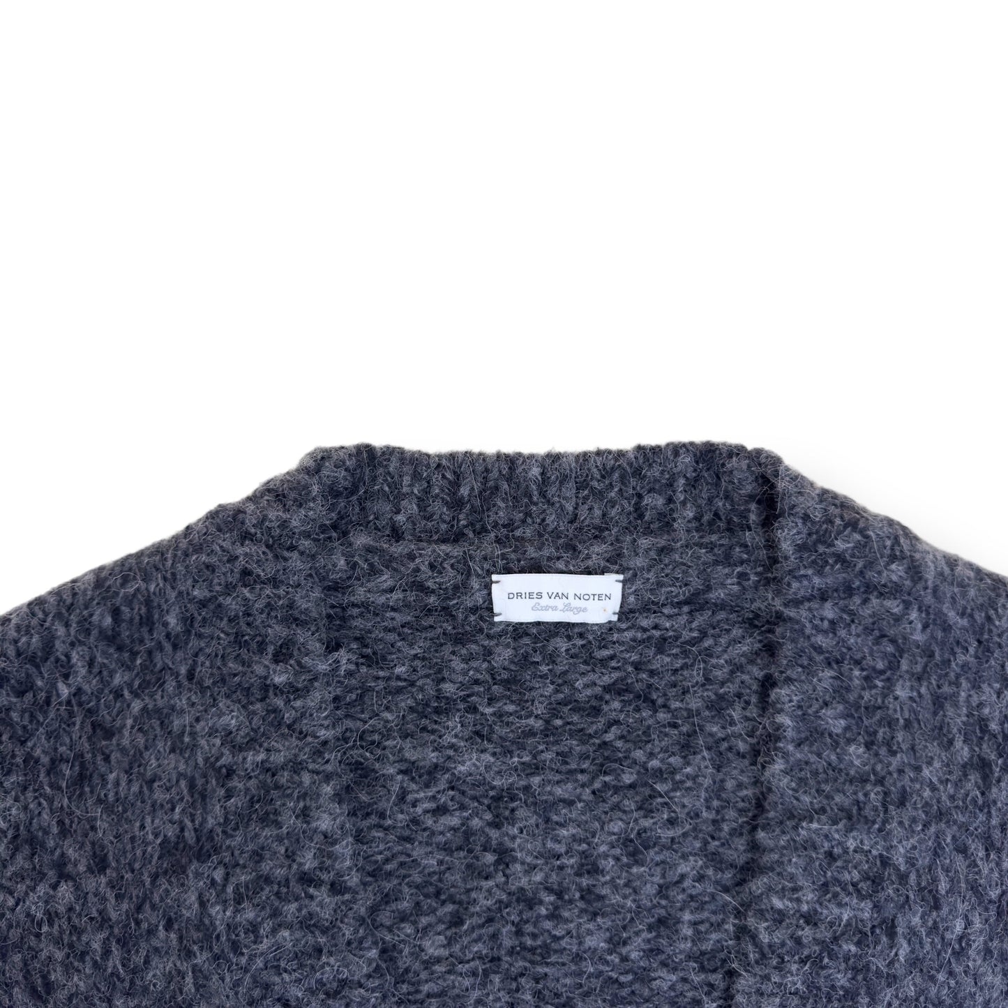 DRIES VAN NOTEN ALPACA / WOOL BLEND CARDIGAN GREY XL | XL, Grey