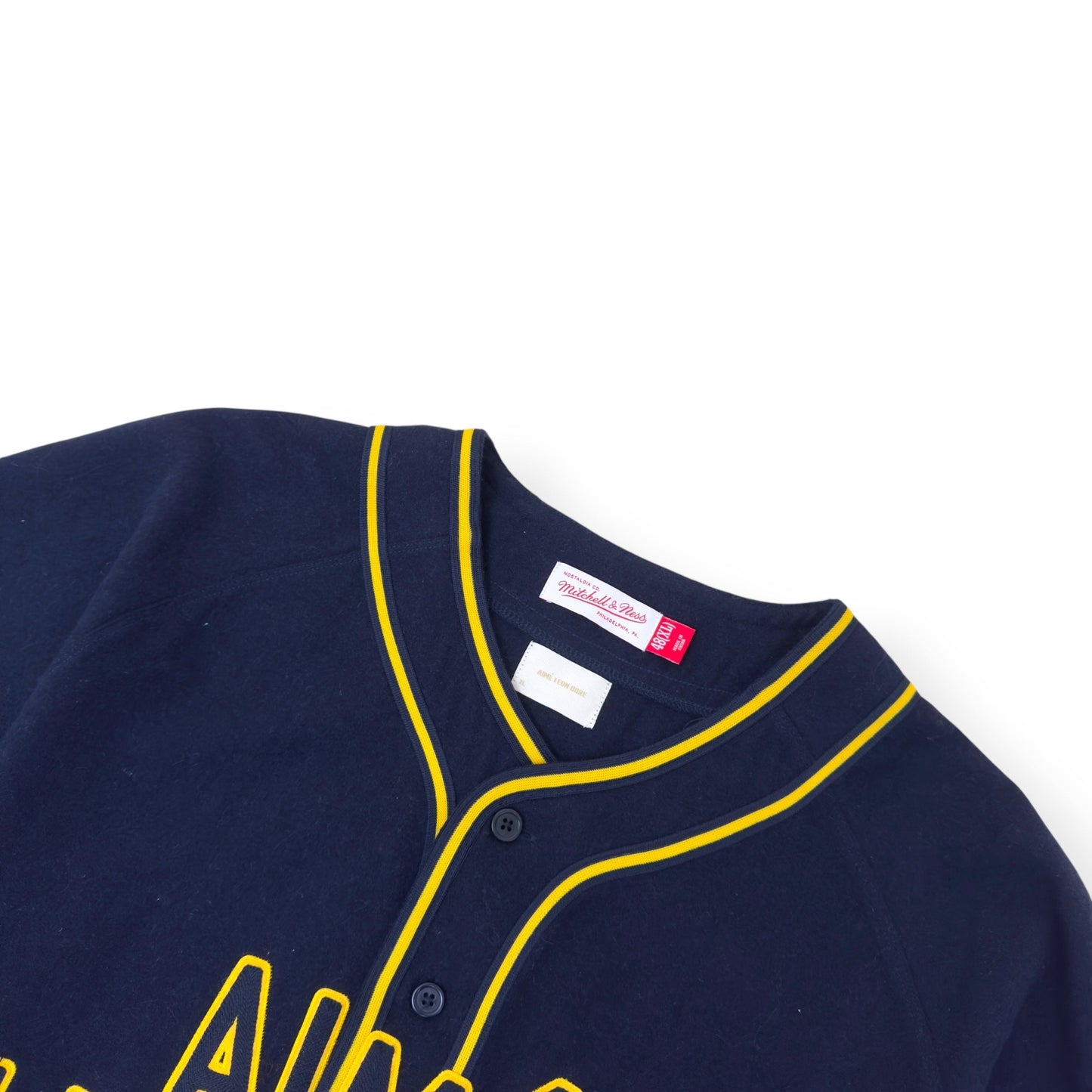 AIMÈ LEON DORE X MITCHELL & NESS TEAM BASEBALL JERSEY NAVY / YELLOW XL | XL, Navy
