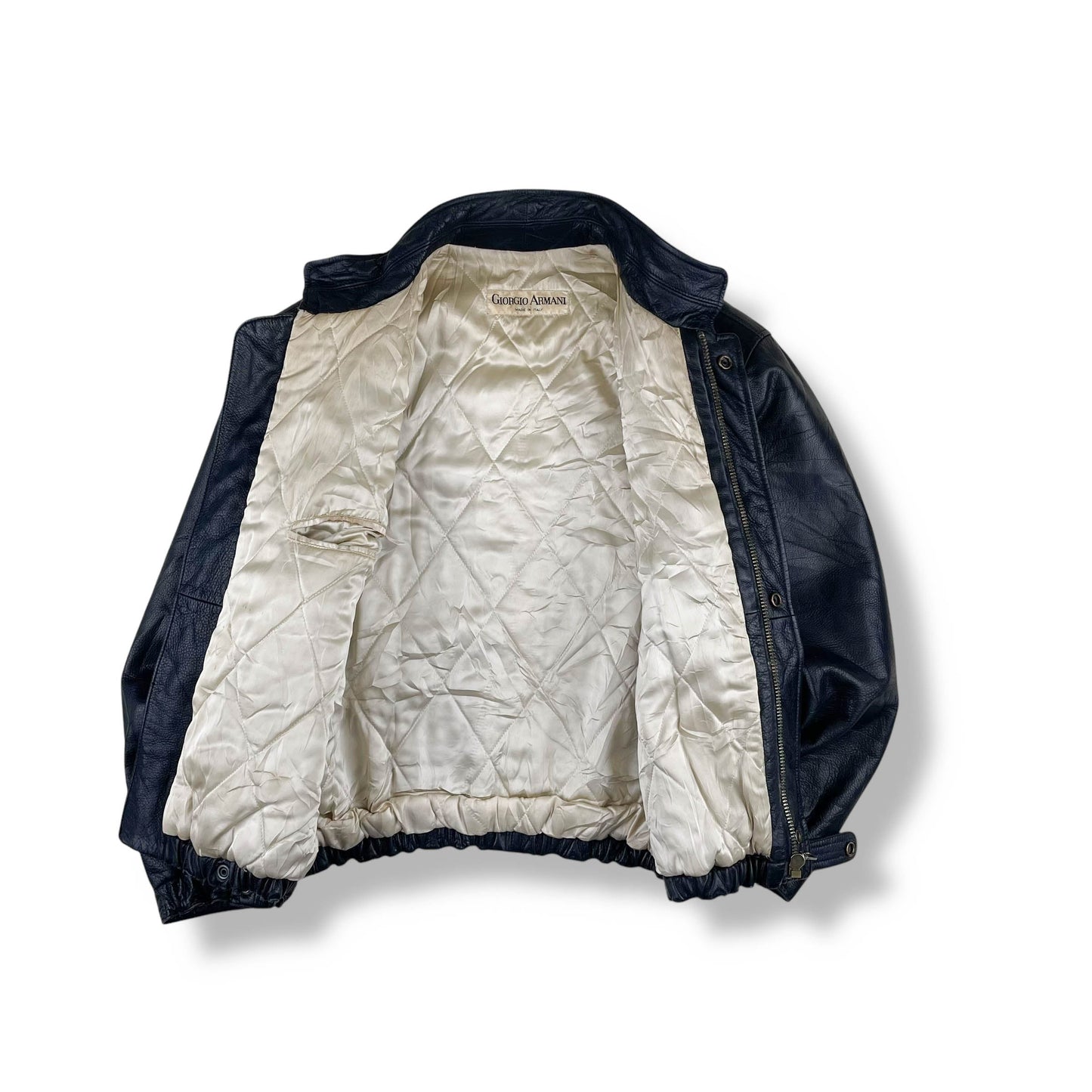 Vintage Giorgio Armani Cropped Leather Jacket (L)