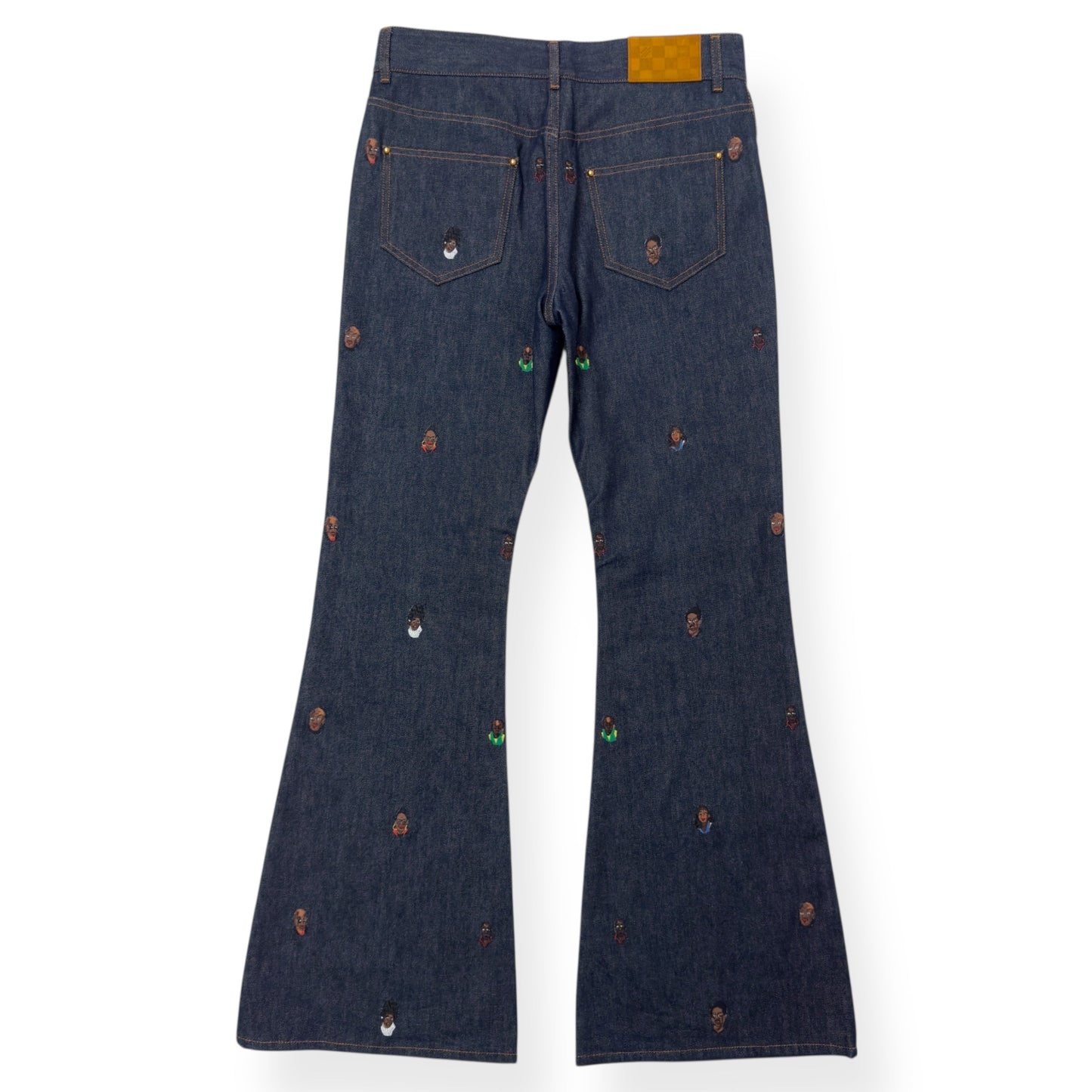 LOUIS VUITTON EMBROIDERED BOOTCUT DENIM TROUSERS INDIGO BLUE W30” | Small, Blue