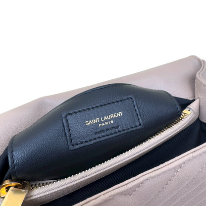 SAINT LAURENT COLLEGE LEATHER SHOULDER BAG BEIGE M | O/S, Beige