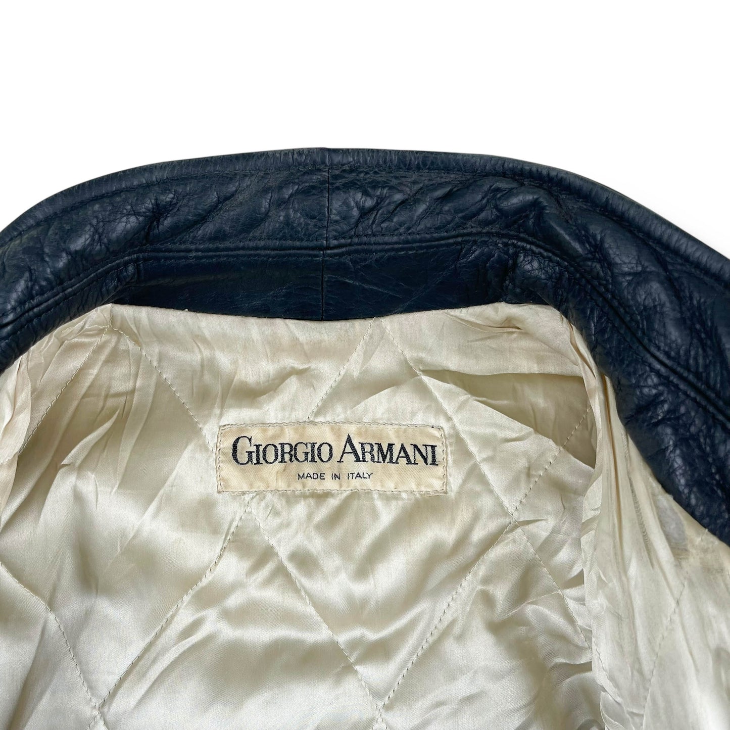 Vintage Giorgio Armani Cropped Leather Jacket (L)