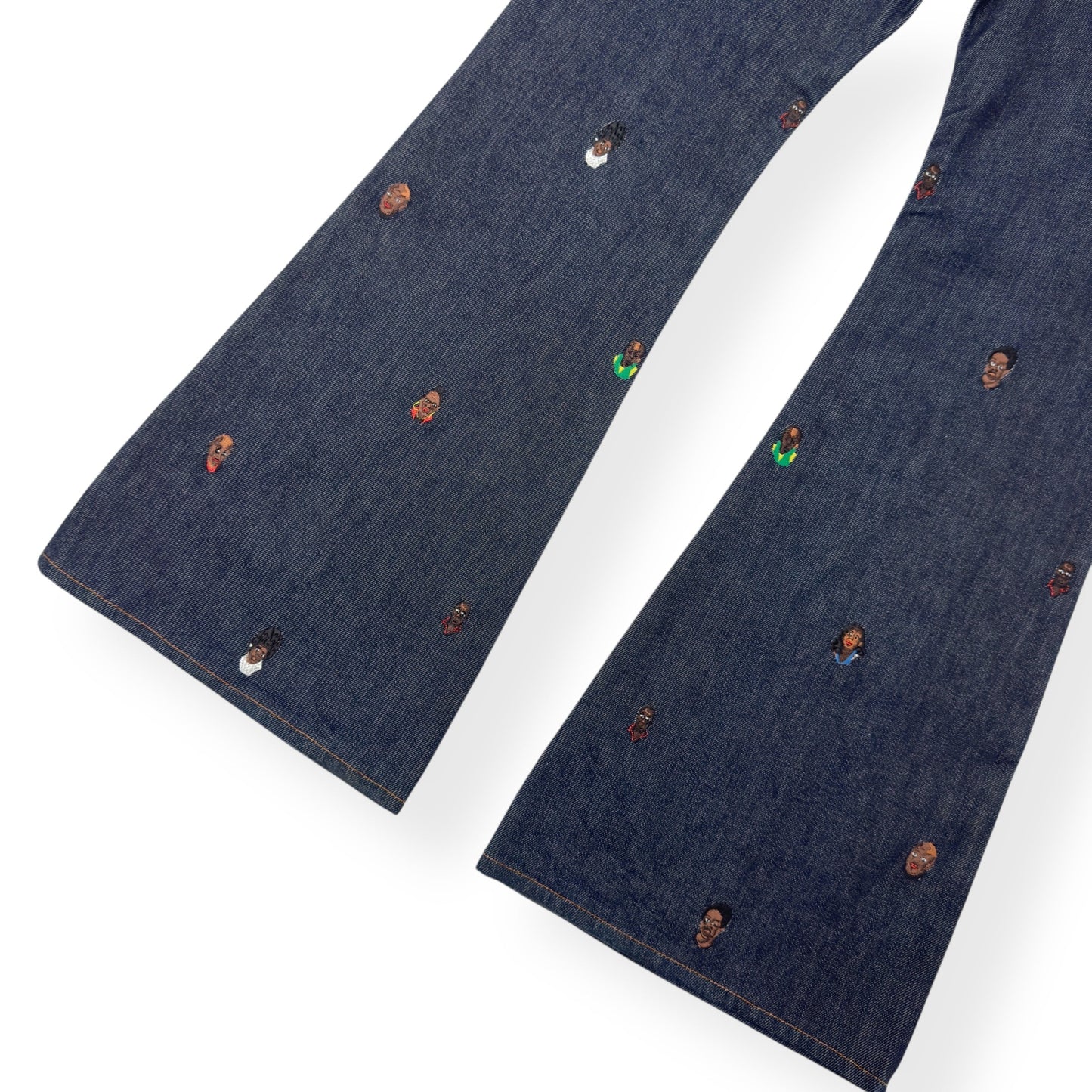 LOUIS VUITTON EMBROIDERED BOOTCUT DENIM TROUSERS INDIGO BLUE W30” | Small, Blue