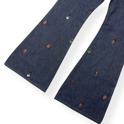 LOUIS VUITTON EMBROIDERED BOOTCUT DENIM TROUSERS INDIGO BLUE W30” | Small, Blue