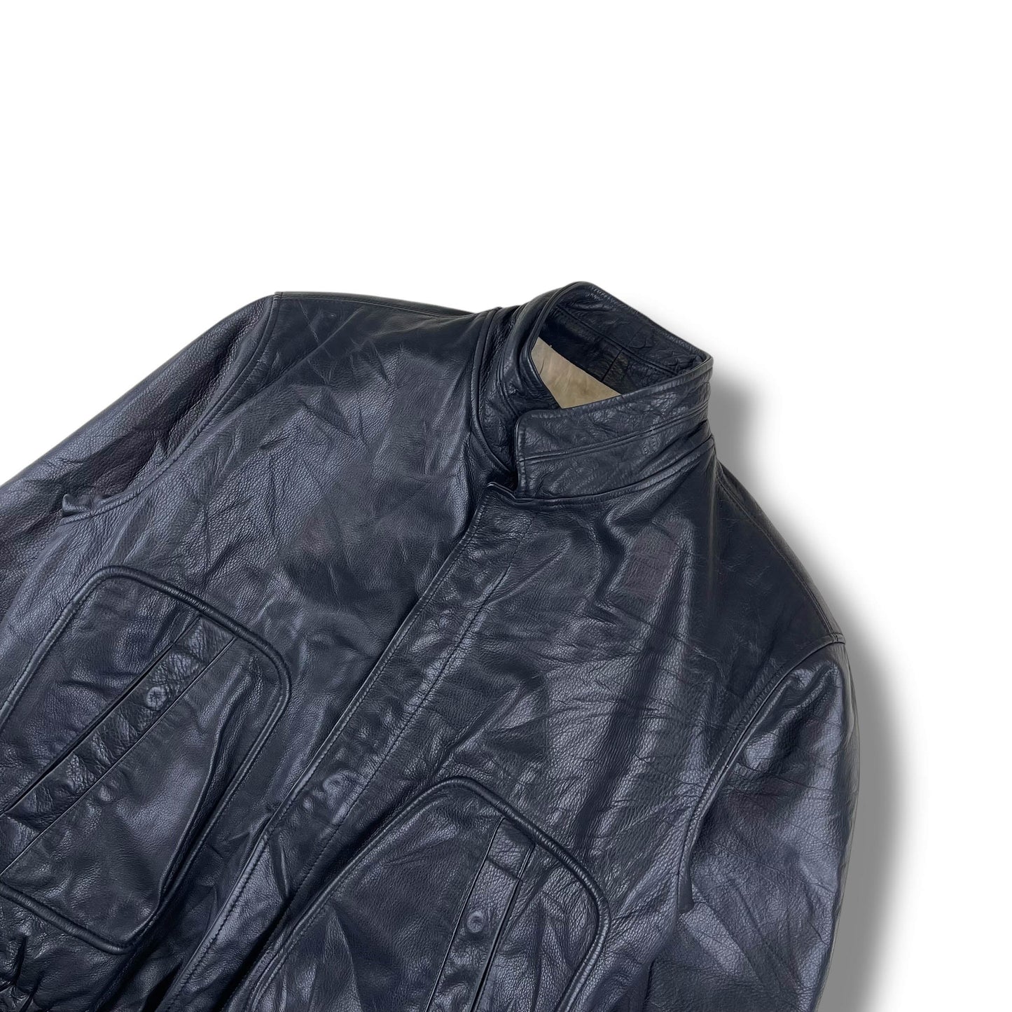 Vintage Giorgio Armani Cropped Leather Jacket (L)