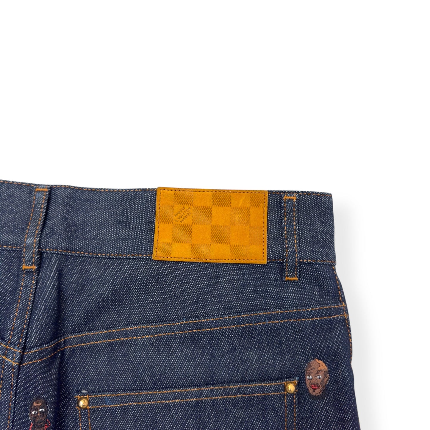 LOUIS VUITTON EMBROIDERED BOOTCUT DENIM TROUSERS INDIGO BLUE W30” | Small, Blue