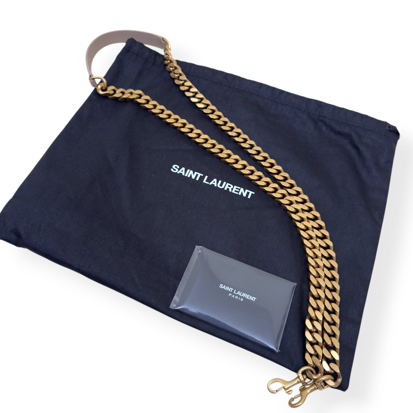 SAINT LAURENT COLLEGE LEATHER SHOULDER BAG BEIGE M | O/S, Beige