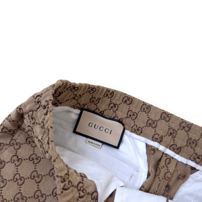 GUCCI GG COTTON CANVAS TROUSERS BEIGE 46 / S | Small, Beige