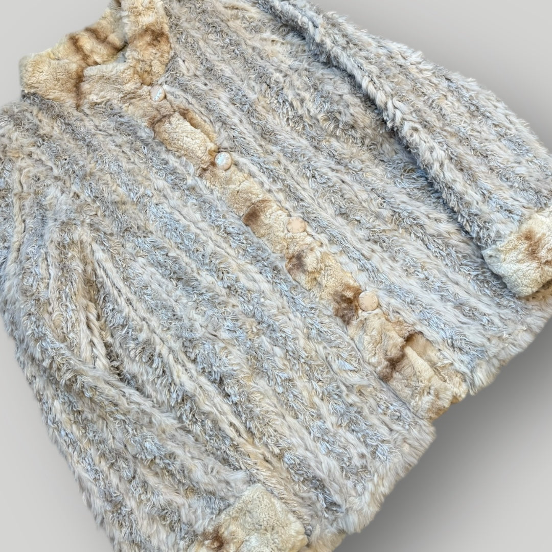 1990's Balmain Rabbit Fur Coat L