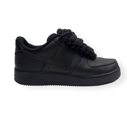 NIKE AIR FORCE 1 ROPE LACE SNEAKER BLACK UK7.5 | UK 7.5, Black
