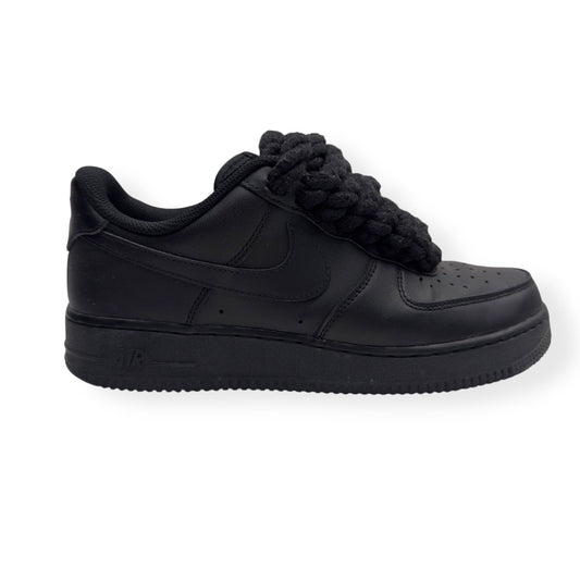 NIKE AIR FORCE 1 ROPE LACE SNEAKER BLACK UK7.5 | UK 7.5, Black
