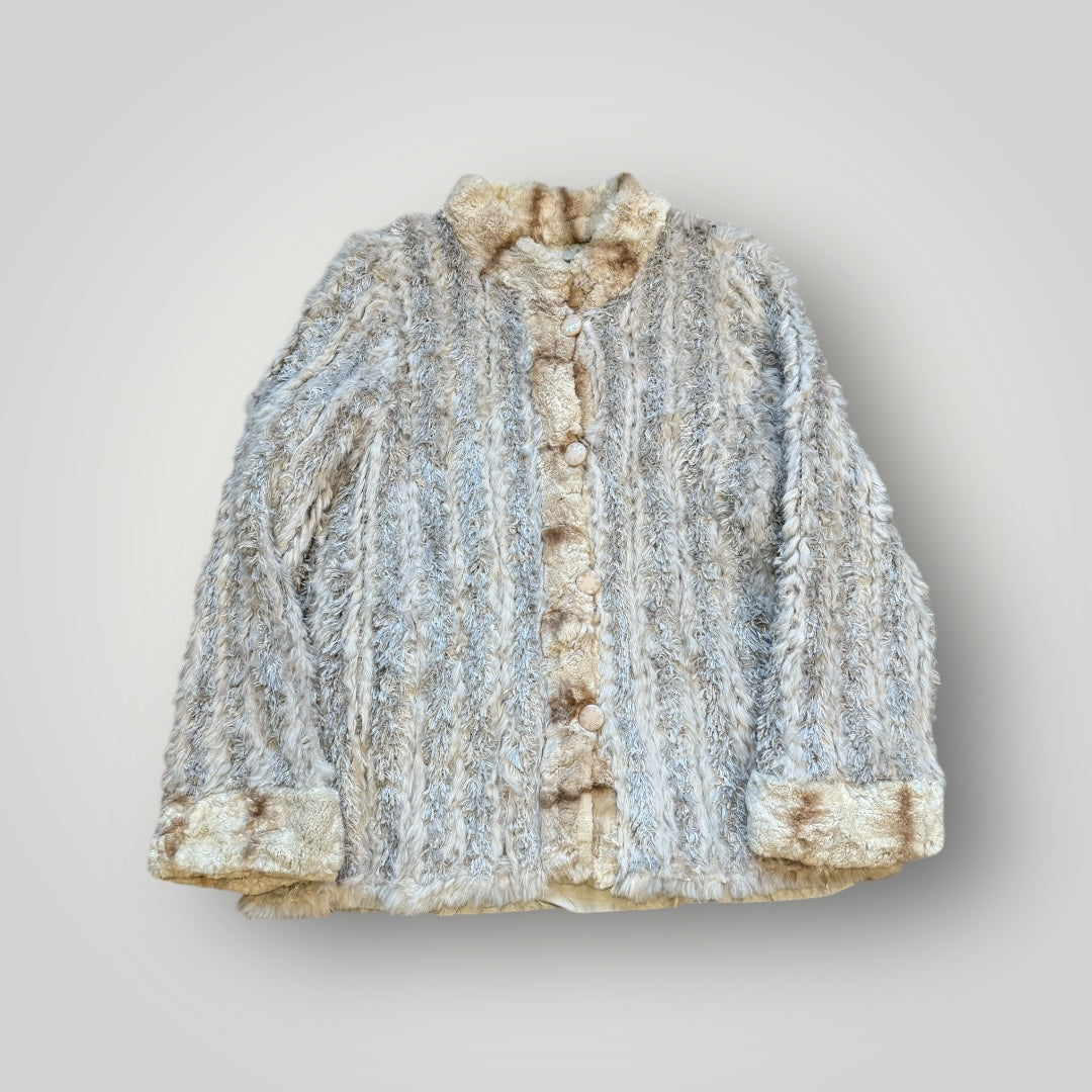 1990's Balmain Rabbit Fur Coat L