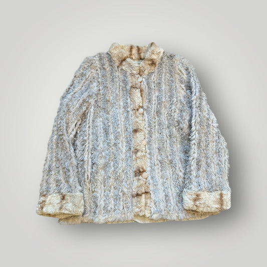 1990's Balmain Rabbit Fur Coat L