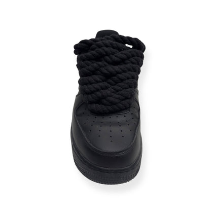 NIKE AIR FORCE 1 ROPE LACE SNEAKER BLACK UK7.5 | UK 7.5, Black