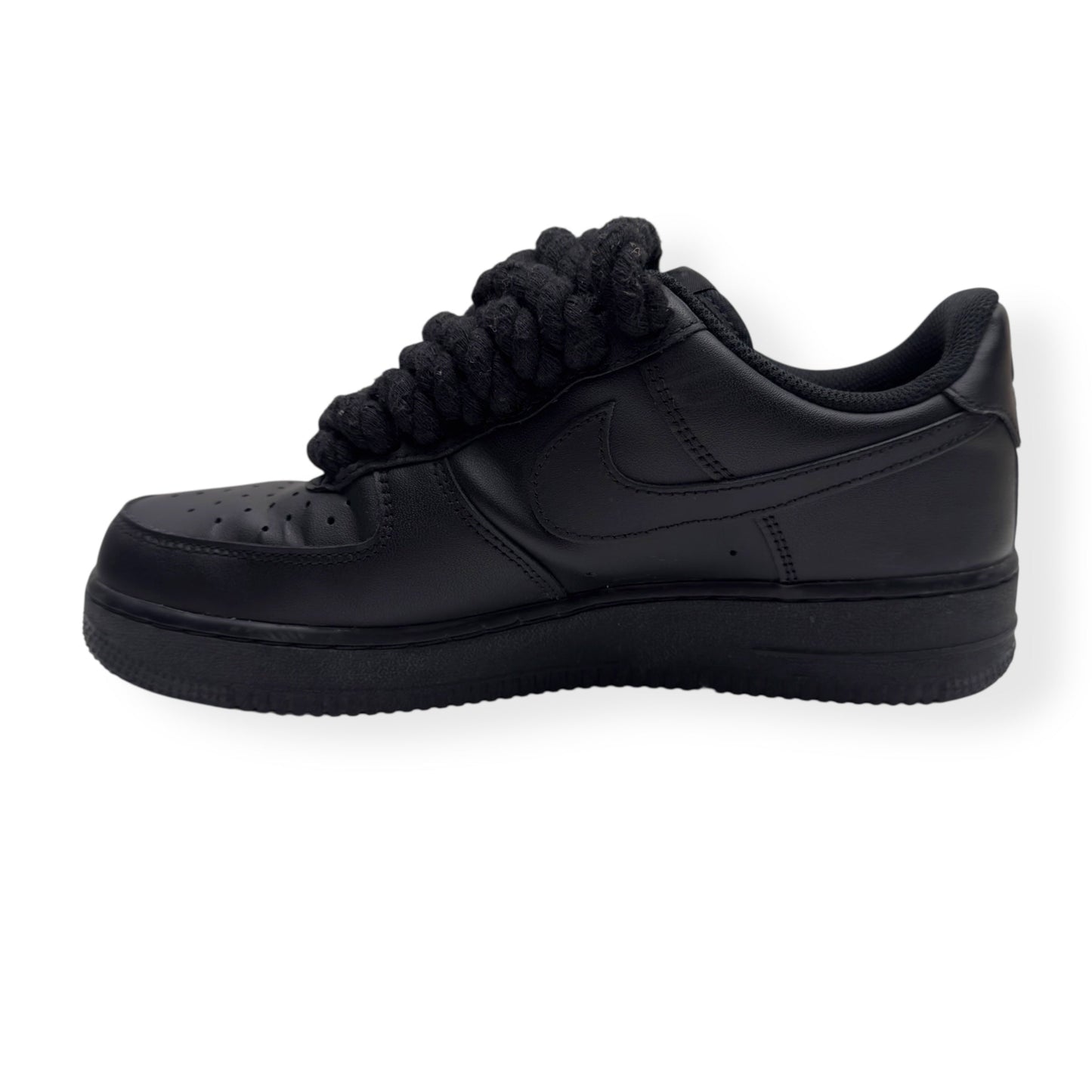 NIKE AIR FORCE 1 ROPE LACE SNEAKER BLACK UK7.5 | UK 7.5, Black