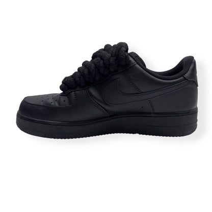 NIKE AIR FORCE 1 ROPE LACE SNEAKER BLACK UK7.5 | UK 7.5, Black