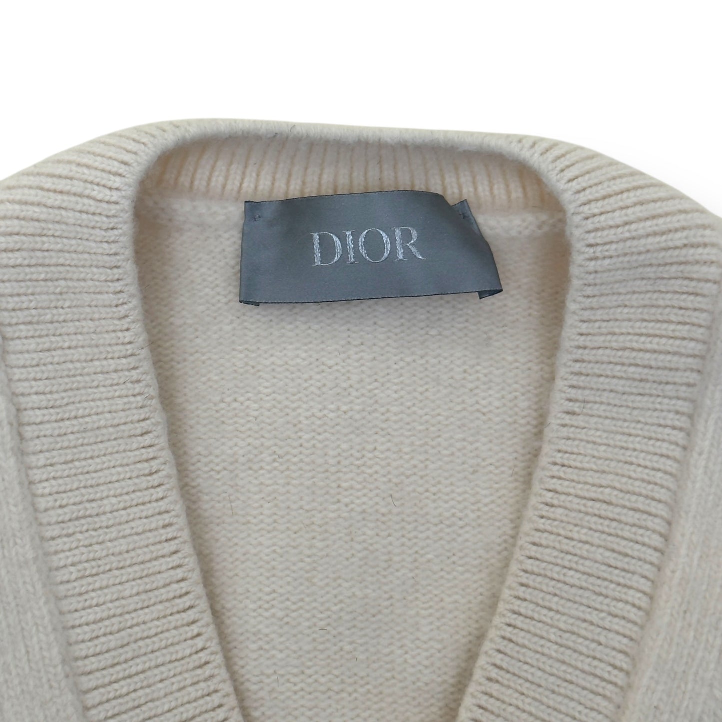 DIOR LOGO-KNIT WOOL VEST CREAM / MULTICOLOURED XL | XL, Cream