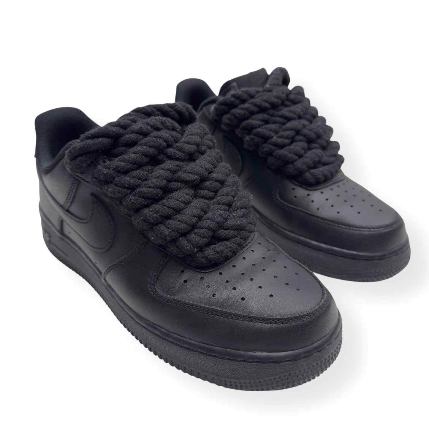 NIKE AIR FORCE 1 ROPE LACE SNEAKER BLACK UK7.5 | UK 7.5, Black
