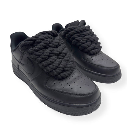 NIKE AIR FORCE 1 ROPE LACE SNEAKER BLACK UK7.5 | UK 7.5, Black
