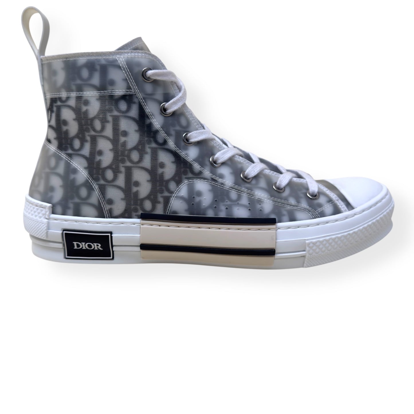 DIOR B23 OBLIQUE MONOGRAM HIGH-TOP SNEAKER BLACK / WHITE 43.5 /  UK9.5 | UK 9.5, Black