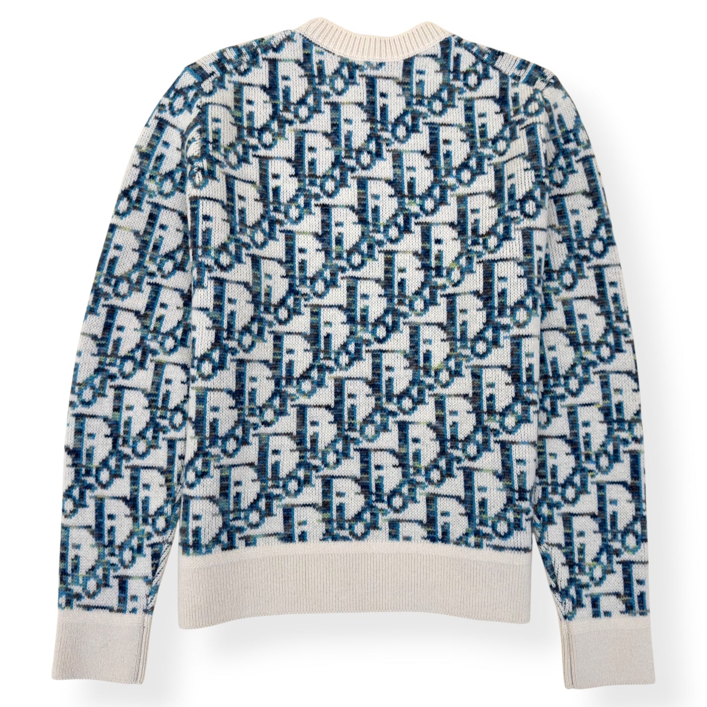 DIOR OBLIQUE VIRGIN WOOL JACQUARD SWEATER BLUE / WHITE XXL | XXL, Blue