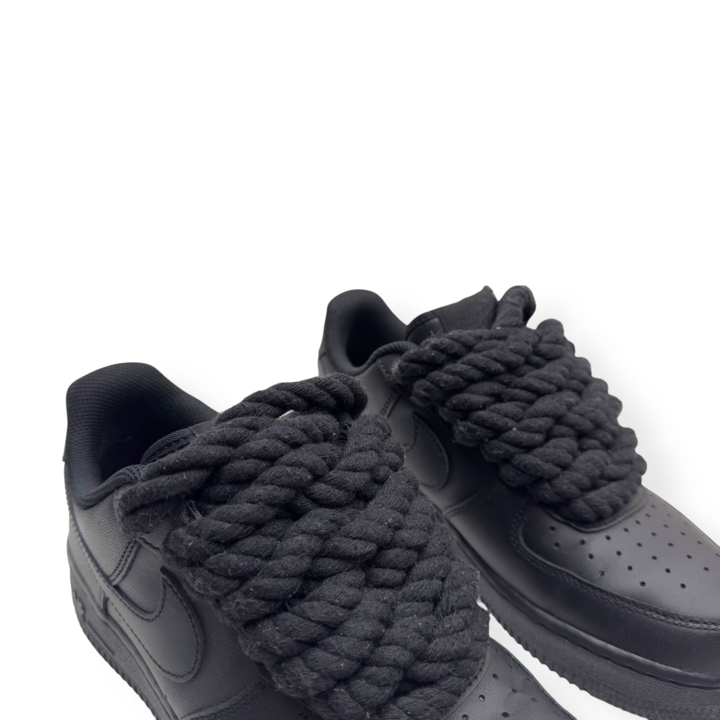 NIKE AIR FORCE 1 ROPE LACE SNEAKER BLACK UK7.5 | UK 7.5, Black