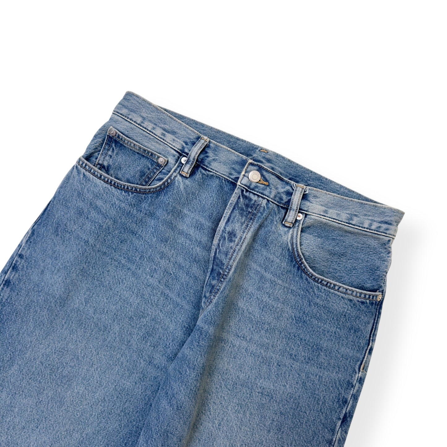 ARKET STRAIGHT LEG DENIM JEANS MID BLUE W32” | W32, Blue