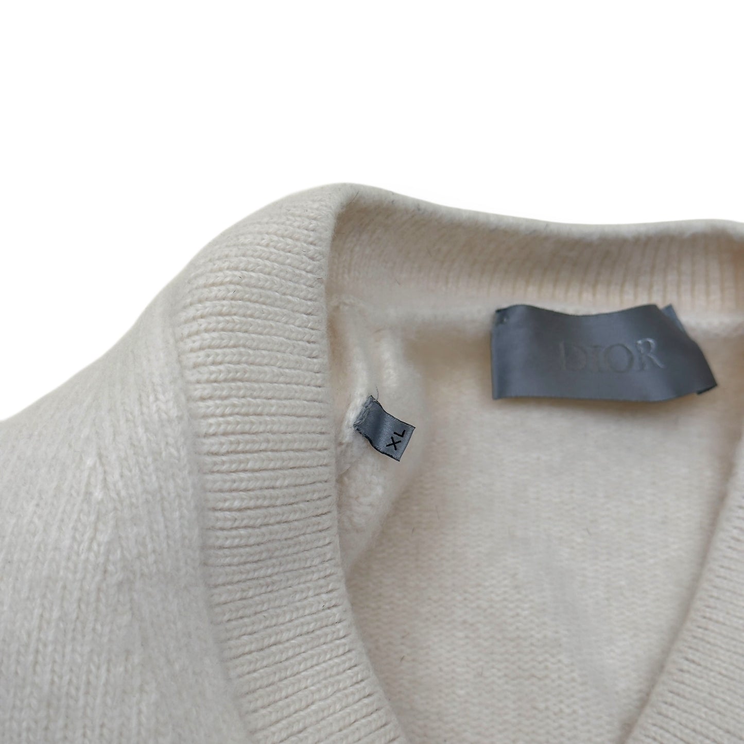 DIOR LOGO-KNIT WOOL VEST CREAM / MULTICOLOURED XL | XL, Cream