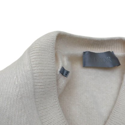 DIOR LOGO-KNIT WOOL VEST CREAM / MULTICOLOURED XL | XL, Cream