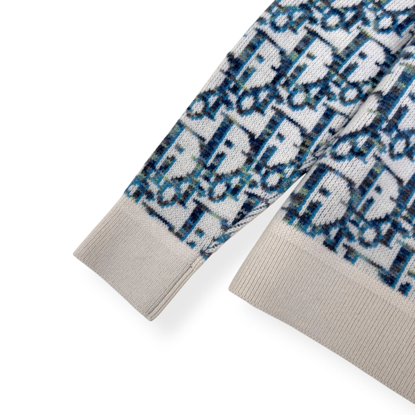 DIOR OBLIQUE VIRGIN WOOL JACQUARD SWEATER BLUE / WHITE XXL | XXL, Blue
