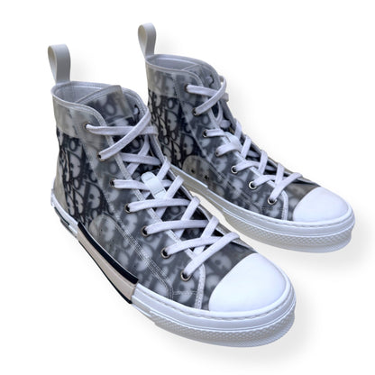 DIOR B23 OBLIQUE MONOGRAM HIGH-TOP SNEAKER BLACK / WHITE 43.5 /  UK9.5 | UK 9.5, Black