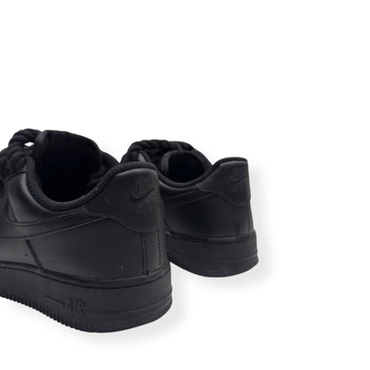 NIKE AIR FORCE 1 ROPE LACE SNEAKER BLACK UK7.5 | UK 7.5, Black