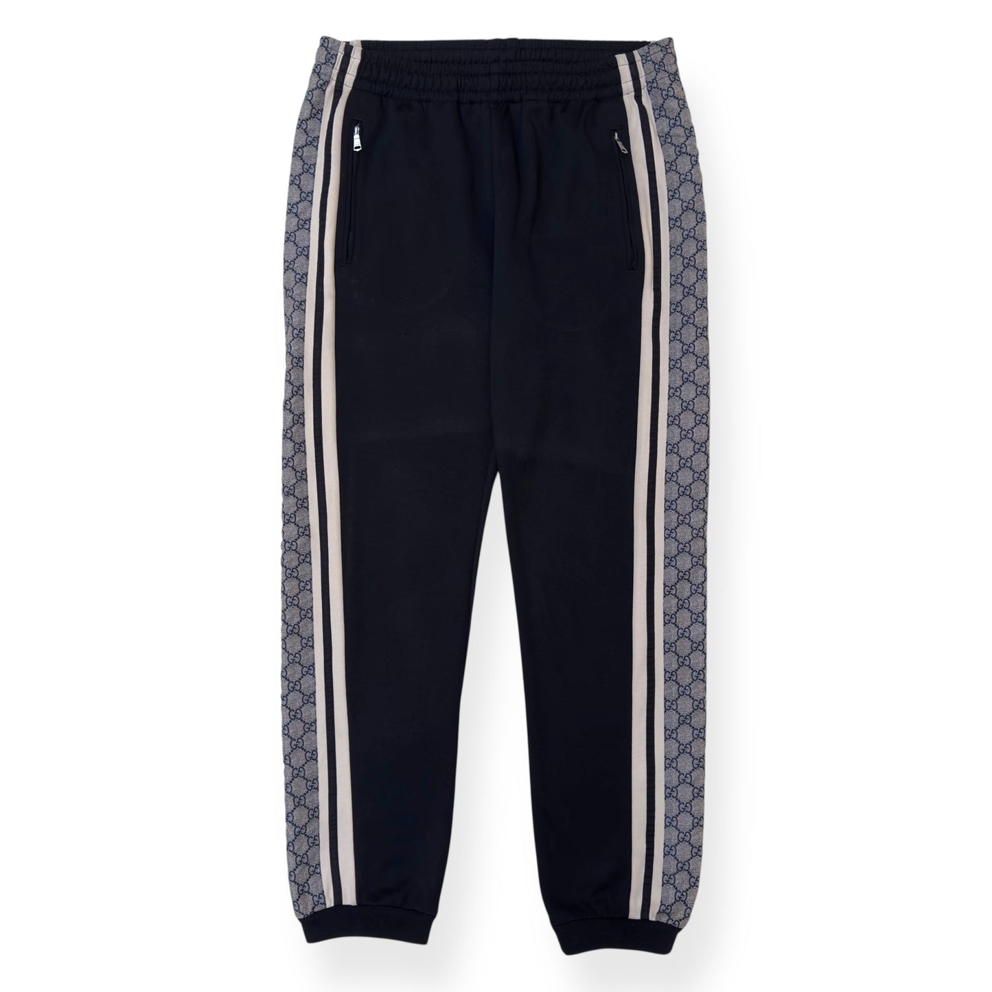 GUCCI TECHNICAL JERSEY TRACK PANTS BLACK / GREY M | Medium, Black