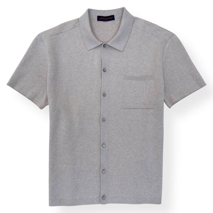 LOUIS VUITTON EMBOSSED LOGO SHORT-SLEEVE KNIT SHIRT CREAM XXL | XXL, Cream