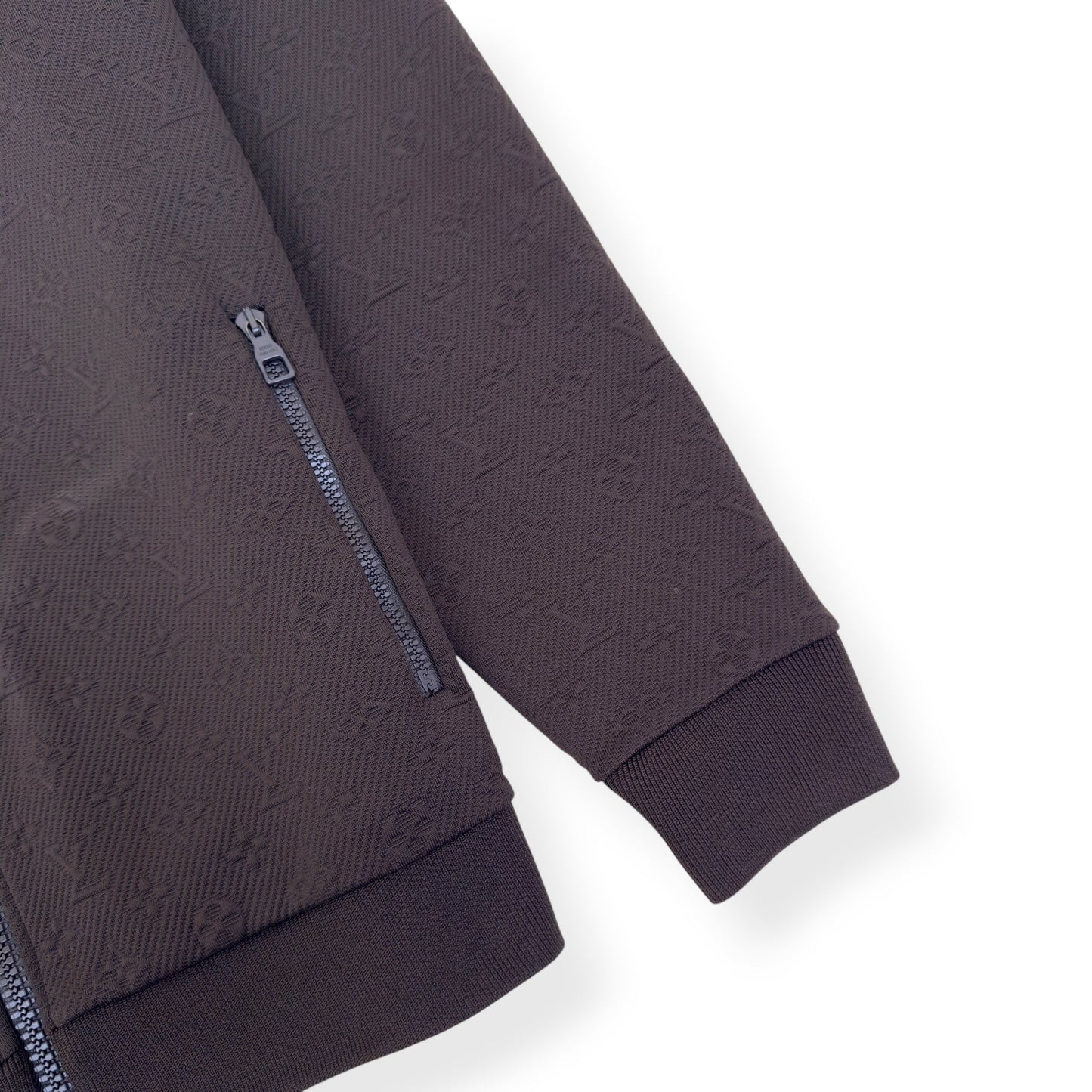 LOUIS VUITTON MONOGRAM FLEECE TRACKSUIT JACKET BROWN XXL | XXL, Brown