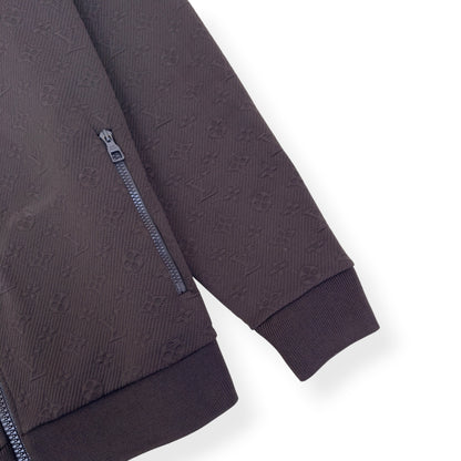 LOUIS VUITTON MONOGRAM FLEECE TRACKSUIT JACKET BROWN XXL | XXL, Brown