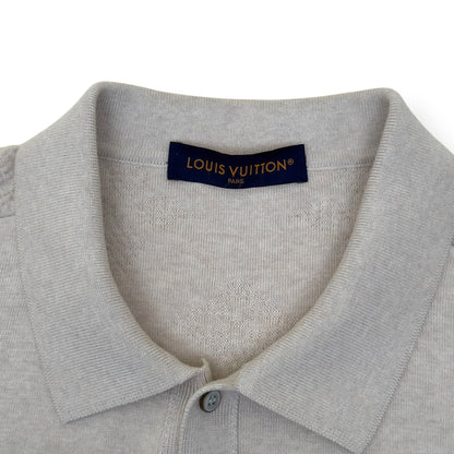 LOUIS VUITTON EMBOSSED LOGO SHORT-SLEEVE KNIT SHIRT CREAM XXL | XXL, Cream
