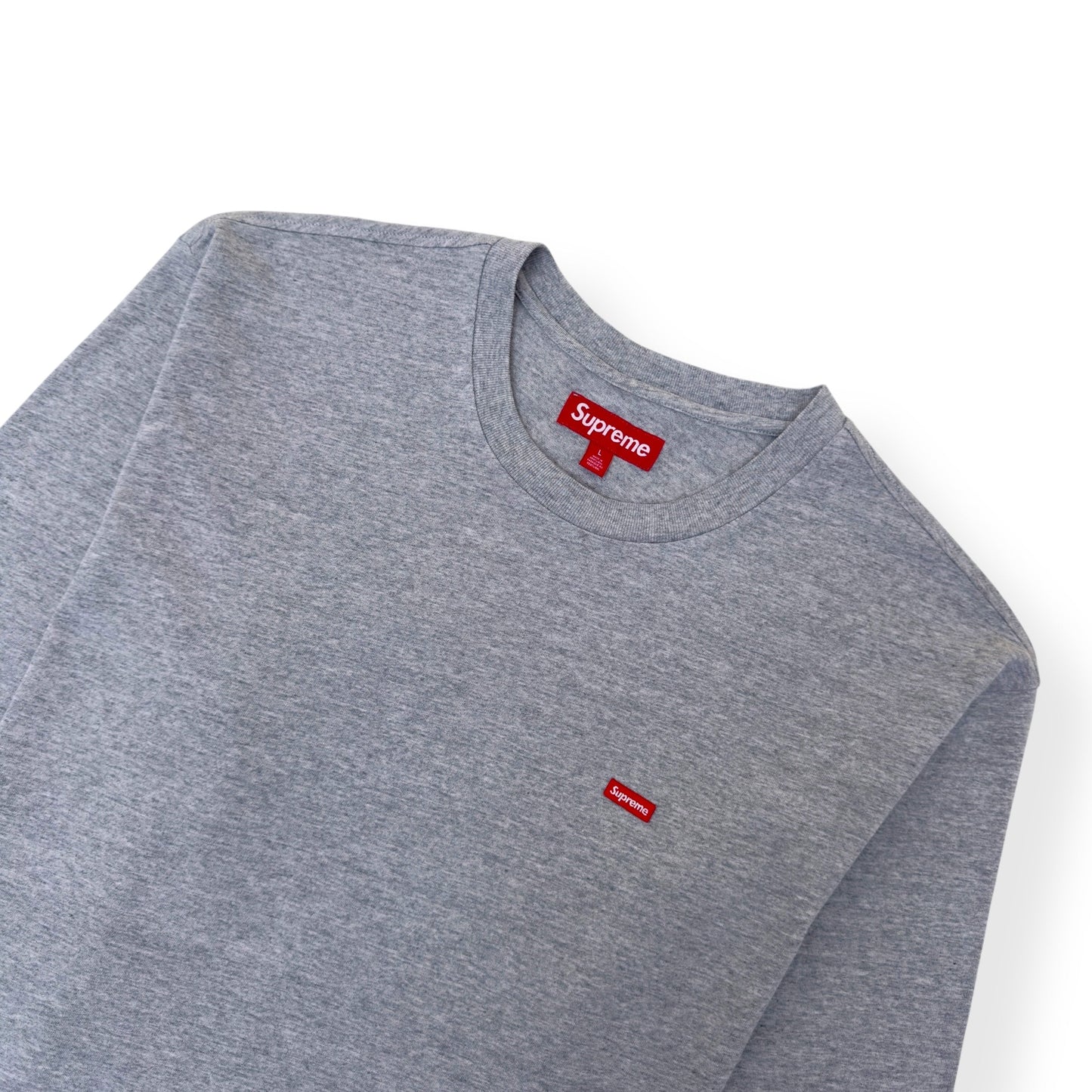 SUPREME SMALL BOX LOGO COTTON T-SHIRT GREY / RED L | Large, Grey