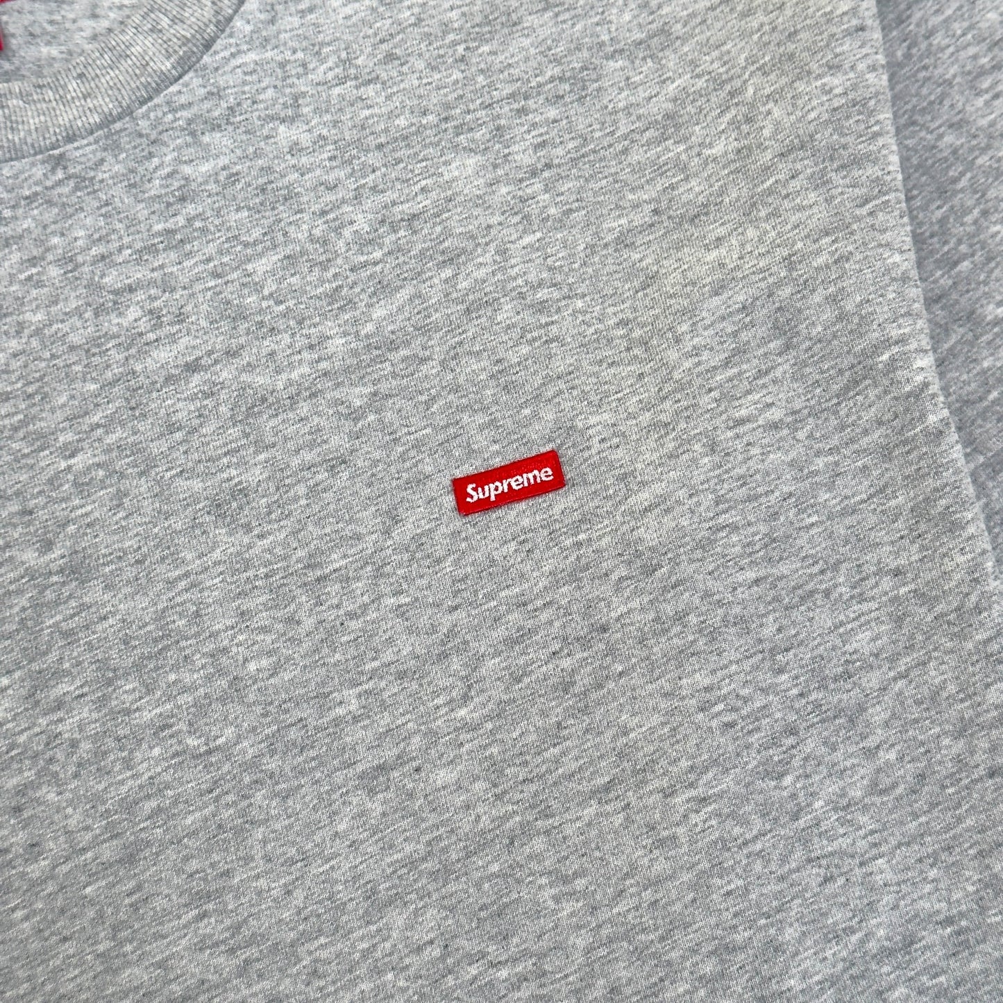 SUPREME SMALL BOX LOGO COTTON T-SHIRT GREY / RED L | Large, Grey