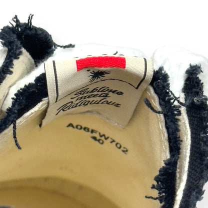 MAISON MIHARA YASUHIRO PETERSON OG DISTRESSED CANVAS SNEAKER WHITE / BLACK UK6 | UK 6, Black
